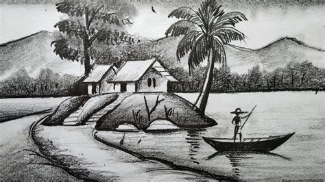 scenery sketch|Scenery drawing sketch .